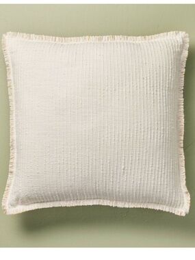 Hearth and Hand 24"x24" Slub Striped Fringe Square Throw Pillow So Cream